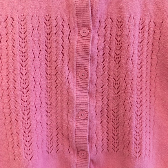 Gap Kids Cardigan Sweater Girls M Pink Knit Cropped Button Front Preppy Twee - Picture 3 of 6